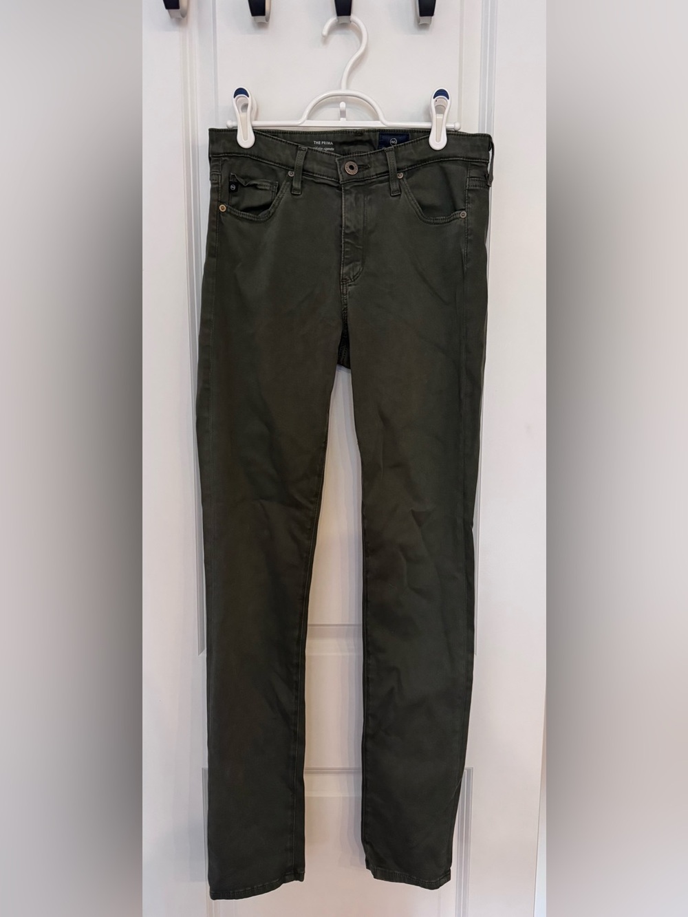 AG Adriano Goldschmied Olive "The Prima" Cigarette Pants
